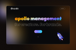 Website for Apollo, a talent management agency
